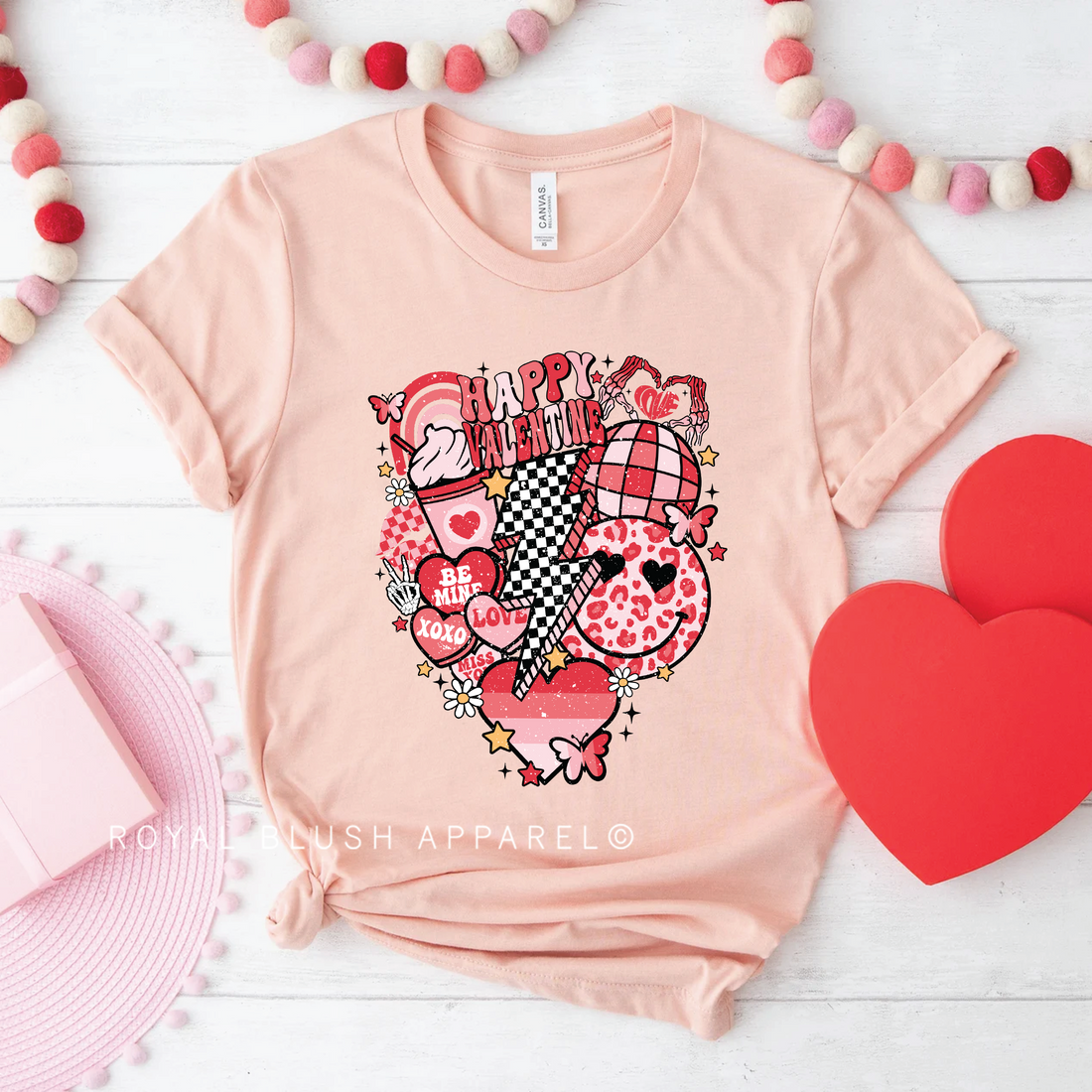 Retro Valentine Lightning Relaxed Unisex T-shirt