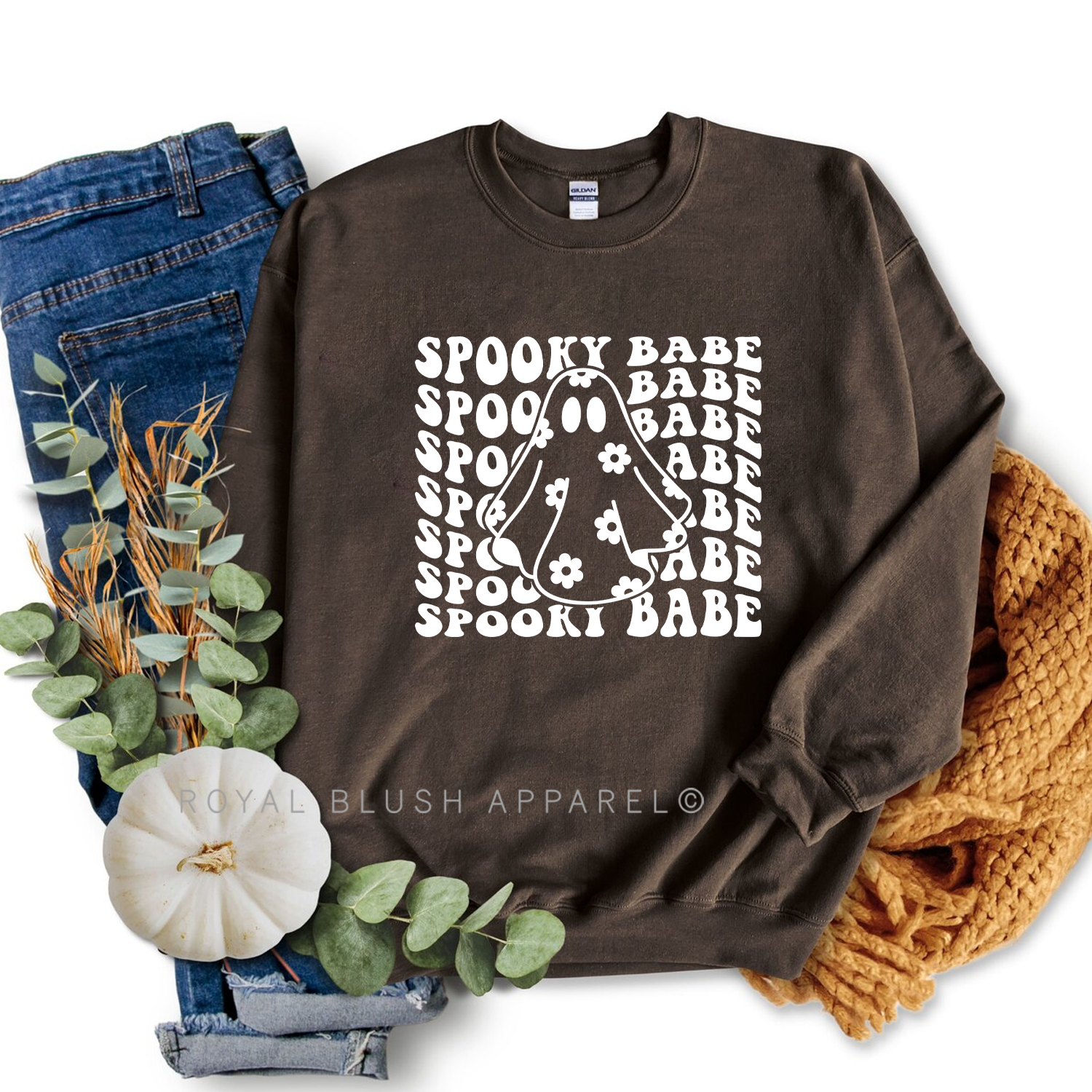 Sweat-shirt blanc Spooky Babe