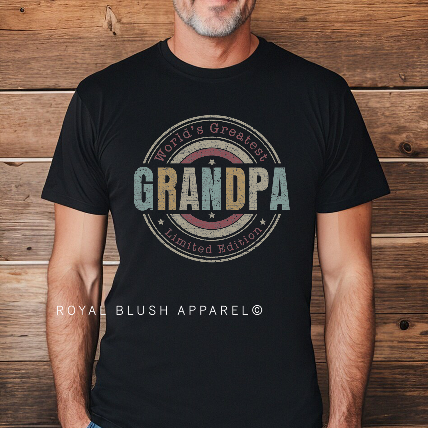 Circle Le plus grand-père du monde T-shirt unisexe décontracté