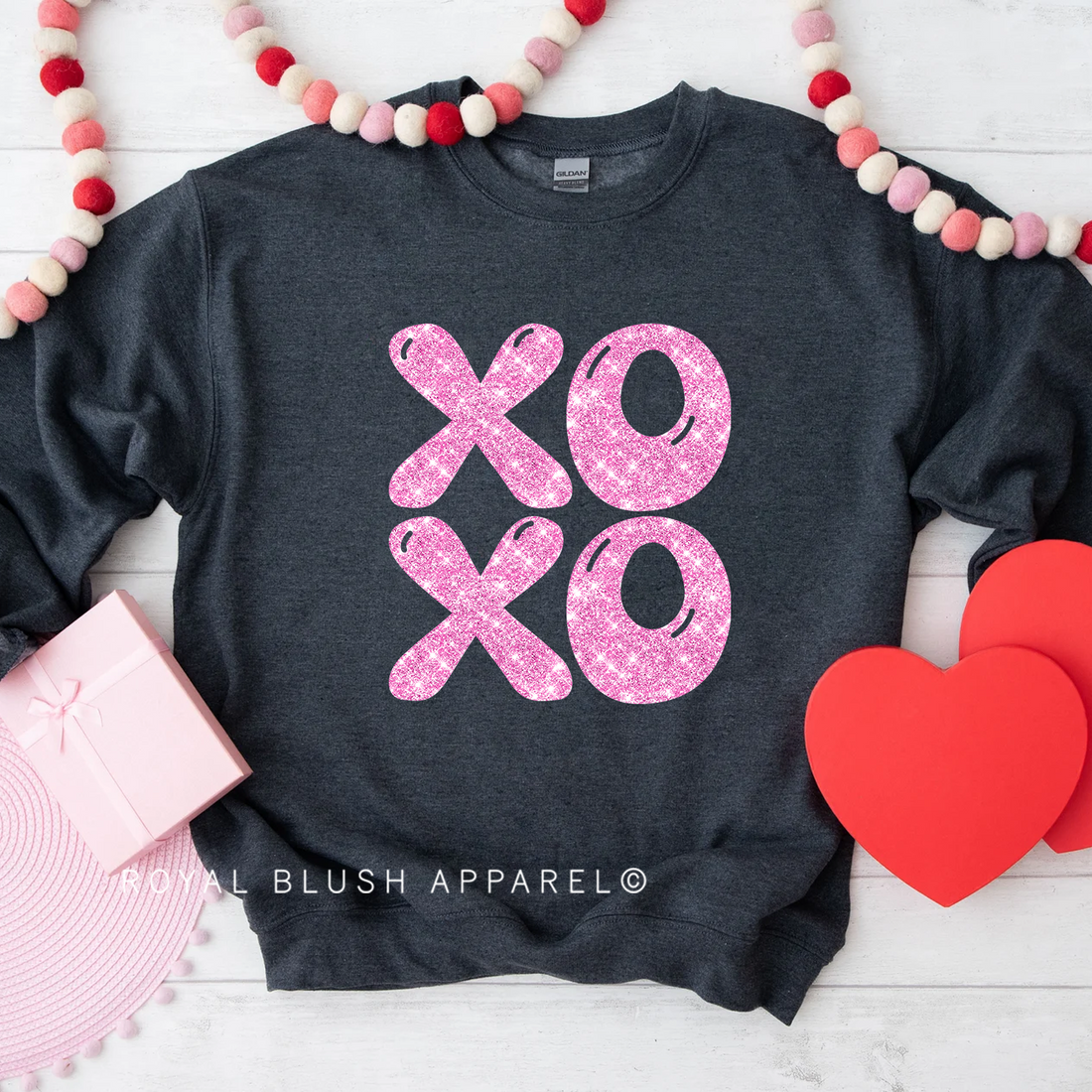 Pink Glitter XOXO Sweatshirt