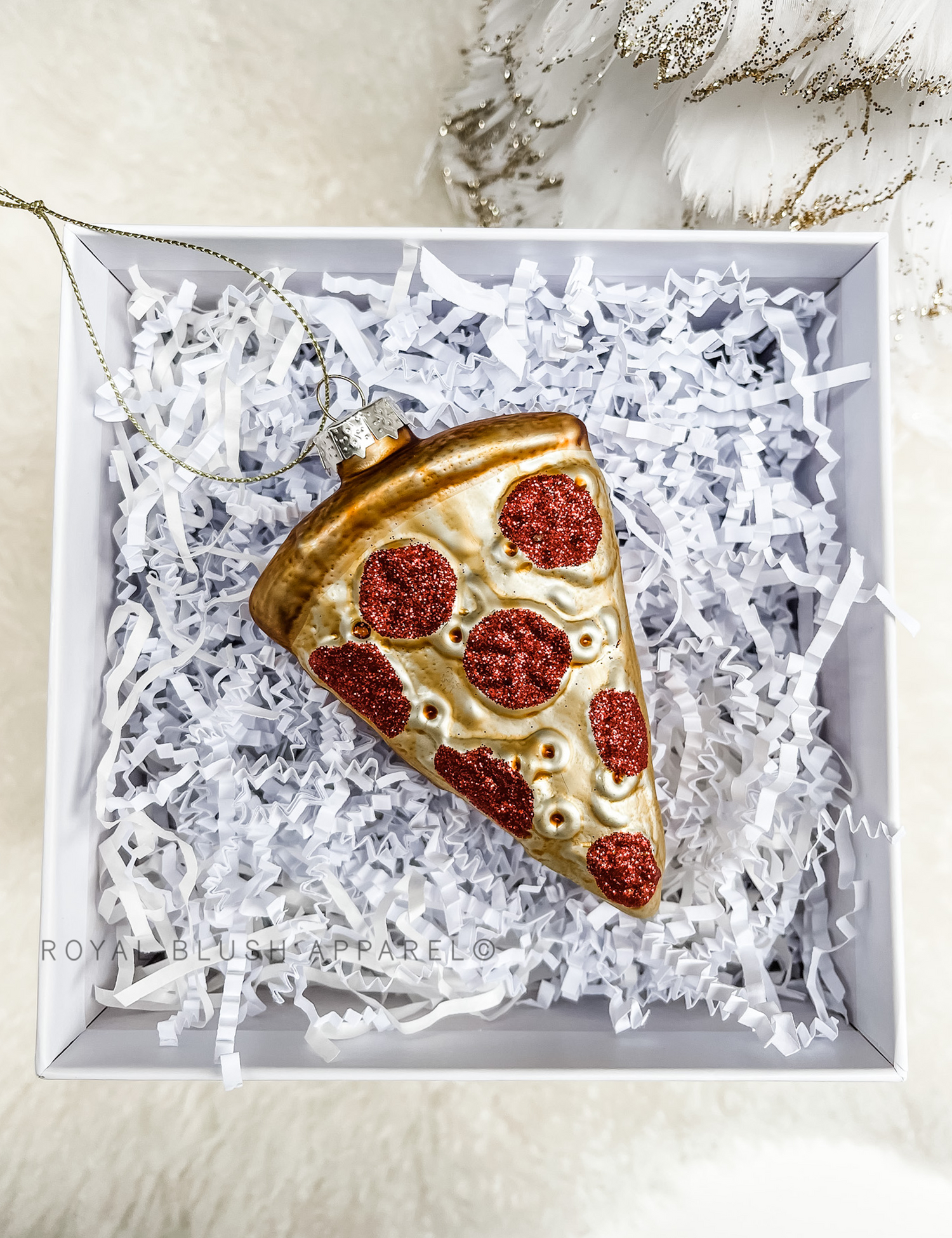 Pizza Slice Glass Ornament