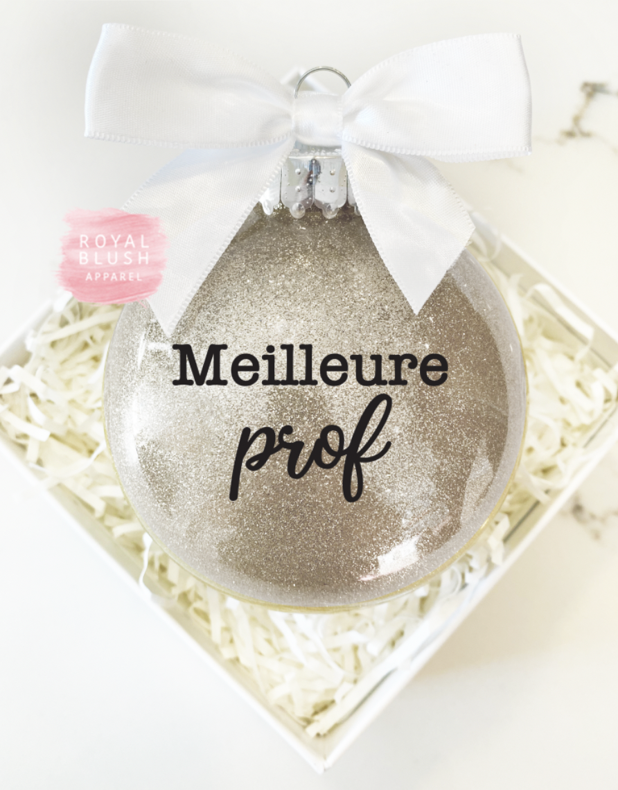 Meilleure Prof Glitter Ornament