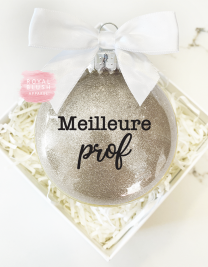 Meilleure Prof Glitter Ornament