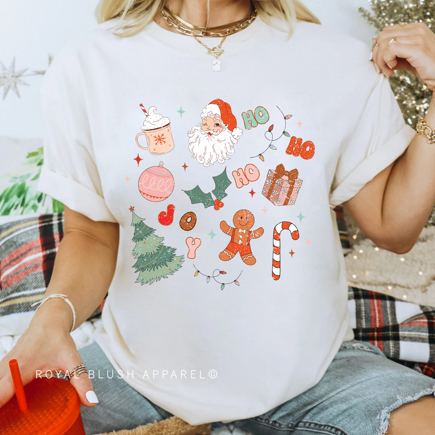 Vintage Christmas Relaxed Unisex T-shirt