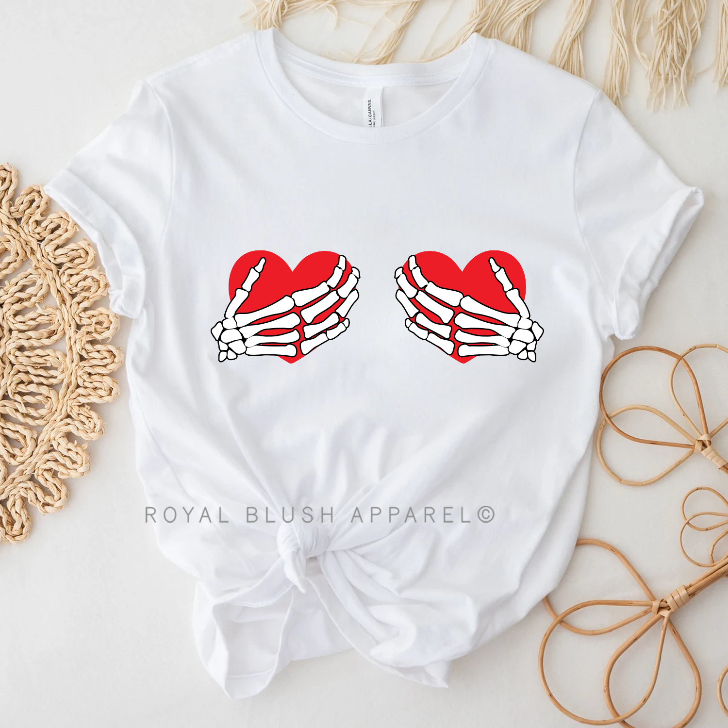 Heart Skeleton Hands Relaxed Unisex T-shirt