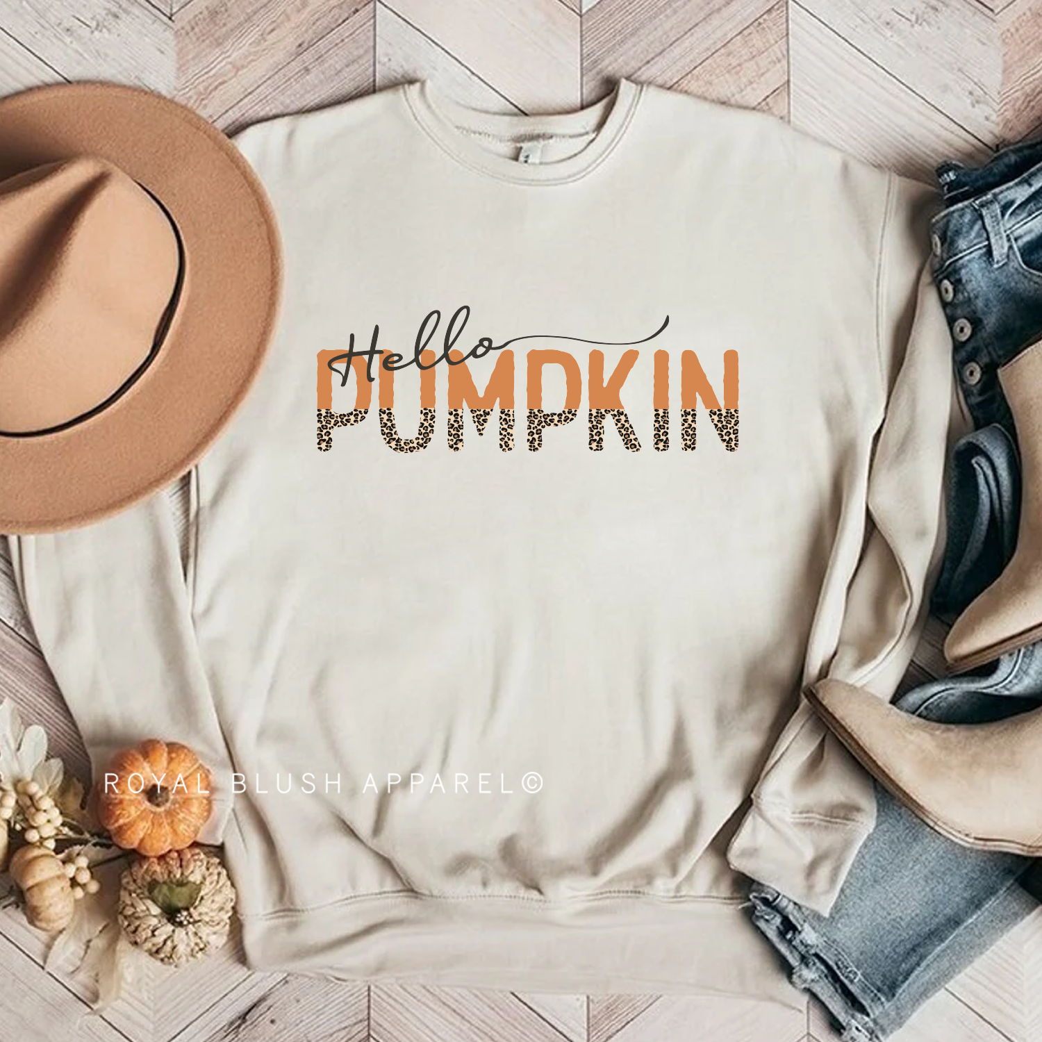 Hello Pumpkin Leopard Babe Crewneck