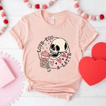 Skeleton Love You A Latte Relaxed Unisex T-shirt